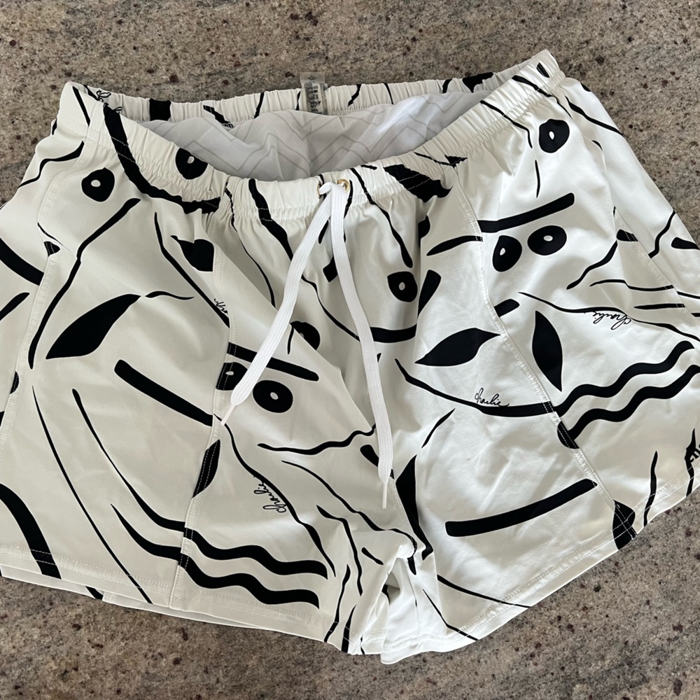 Charlie by MZ - Stylish Black and White Swim Trunks